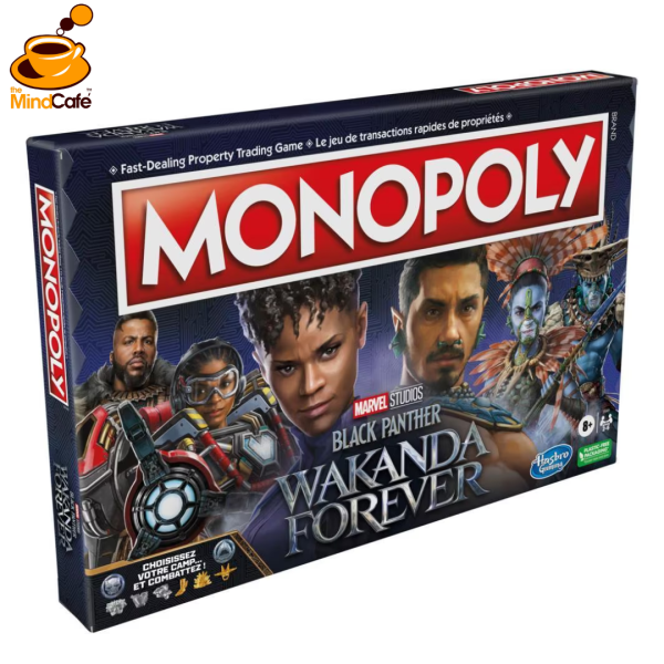 MONOPOLY: Black Panther dei Marvel Studios: gioco da tavolo Wakanda Forever Edition per famiglie e bambini dagli 8 anni in su, gioco per 2-6 giocatori